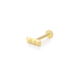 Lined Solid Gold Threaded Piercing Earring