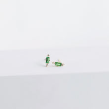 Load image into Gallery viewer, SERENA | Baguette Tsavorite and White Sapphire Single Earring