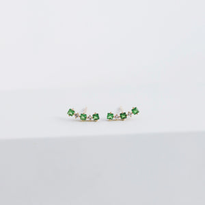 JAIDA | Tsavorite and White Sapphire Climber Earring