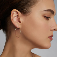 Load image into Gallery viewer, PIROUETTE | Single Floating Dia Hoop Earring