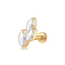 Load image into Gallery viewer, Clustered Marquise Lab Grown Diamond Left Flatback Stud