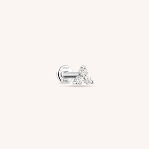 Diamond Trio Threaded Labret Earring