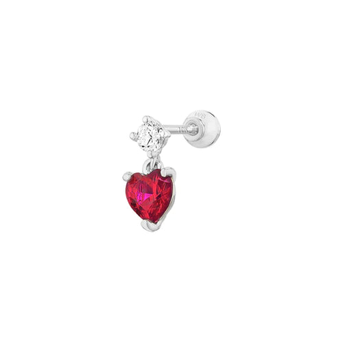 With Bling | Happy heart Red zirconia