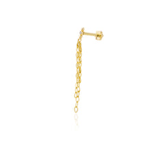 Load image into Gallery viewer, Tassel M/ Solid Gold Threaded Piercing Earring (0.01 ct)