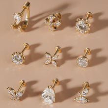 Load image into Gallery viewer, IGGY | Pear Lab Grown Diamond Threaded Flatback