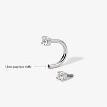 Load image into Gallery viewer, Frankie U Hoop Diamond Piercing Earring