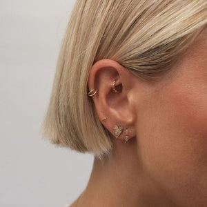 Kiwi Cage Clicker Hoop Earring