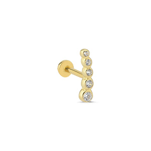 Fila Diamond Solid Gold Threaded Piercing Earring