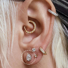 Load image into Gallery viewer, IGGY | Pear Lab Grown Diamond Threaded Flatback (Two Tone)