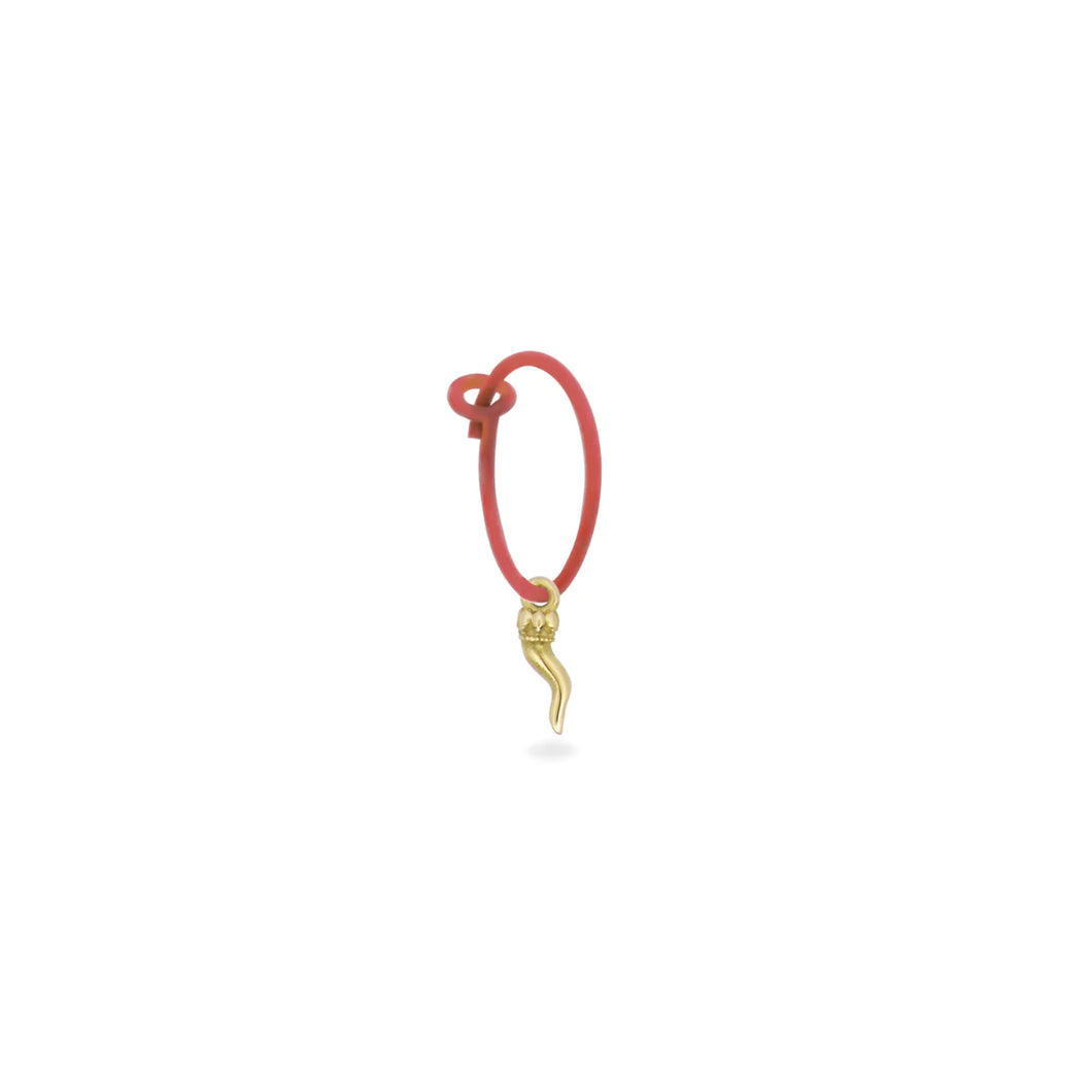 Single Earring Lucky Horn Hoop