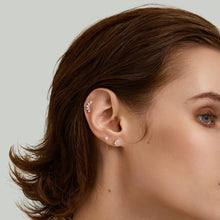 Load image into Gallery viewer, Lotus Garland Lab Grown Diamond Flatback Stud