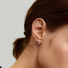 Load image into Gallery viewer, OSUPA | 3-Row Dangling Lab Grown Diamonds Threaded Flatback