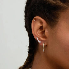 Load image into Gallery viewer, Graduated Lab Grown Diamond Curve Right Flatback Stud