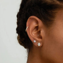Load image into Gallery viewer, IGGY | Pear Lab Grown Diamond Threaded Flatback (Two Tone)