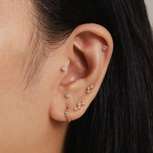 Load image into Gallery viewer, Alfred Diamond Mini Hoop Piercing Earring