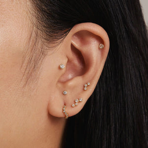 Alfred Diamond Mini Hoop Piercing Earring
