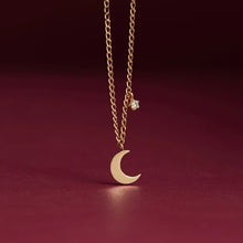 Load image into Gallery viewer, MOLLY | Crescent Moon with Lab Grown Diamond Accent Necklace