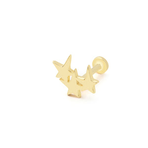 Maxie Stars Solid Gold Threaded Piercing Earring