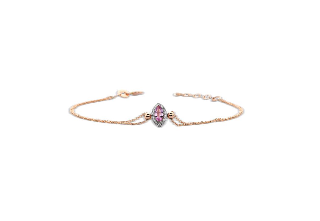 Leah Pink Sapphire Diamond Brracelet