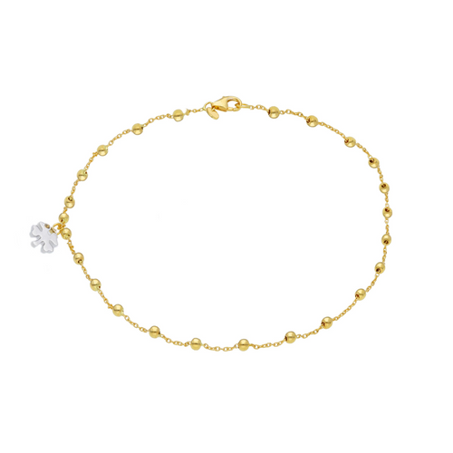 Angel's Anklet White Gold Clover