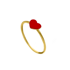 Tiny Heart Yellow Gold Ring