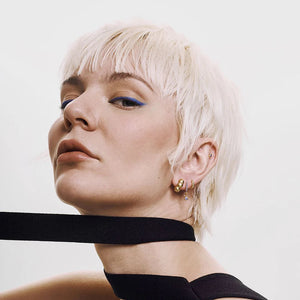ELENI | Lab Grown Sapphire Paperclip Huggie