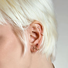 Load image into Gallery viewer, PHINEAS | Lab Grown Diamond &amp; Ruby Dagger Threaded Flatback
