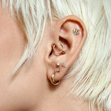 Load image into Gallery viewer, PETUNIA | Lab Grown Diamond Fluted Heart Threaded Flatback