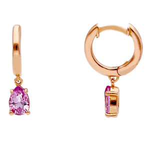 Goccia Pink Gold Huggy Earrings