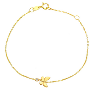 Bracelet mini Butterfly Zirconia Yellow gold