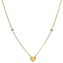 Load image into Gallery viewer, Dainty heart zirconia Necklace Yg