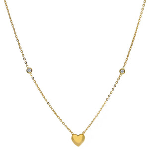 Dainty heart zirconia Necklace Yg