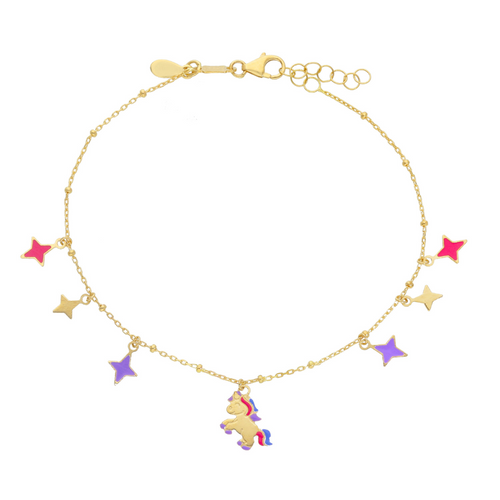 Unicorn and Stars Bracelet Yg