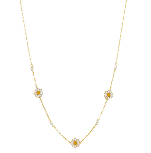 Phoebe Flower and Pearl Necklace