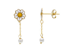 Load image into Gallery viewer, Phoebe Flower and Pearl Droplet Earrings