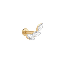 Load image into Gallery viewer, Marquise Trio Lab Grown Diamond Right Flatback Stud