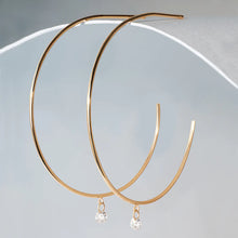 Load image into Gallery viewer, PIROUETTE | Single Floating Dia Hoop Earring