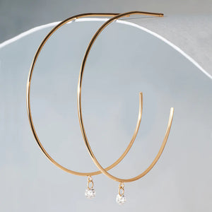 PIROUETTE | Single Floating Dia Hoop Earring