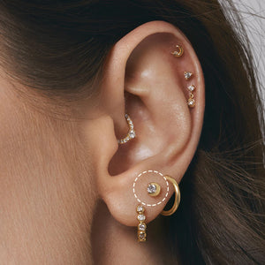 ZINNIA | Bezel Half Moon Lab Grown Diamond Threadless Top Piercing Earring