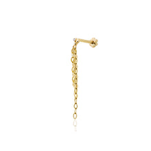 Load image into Gallery viewer, Tassel S / Solid Gold Threaded Piercing Earring (0.01 ct)