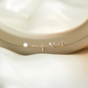 MADISON | Diamond Bar Piercing Top Earring