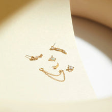 Load image into Gallery viewer, LENOX | Draped Chain and White Sapphire Piercing Top Earring