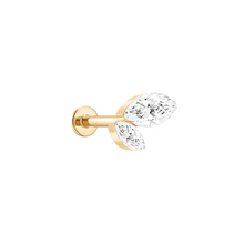 Load image into Gallery viewer, Graduated Marquise Lab Grown Diamond Right Flatback Stud