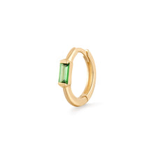 Load image into Gallery viewer, WILLOW | Tsavorite Baguette Huggie Hoop