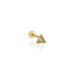 Triangle Diamond Threaded Piercing Earring