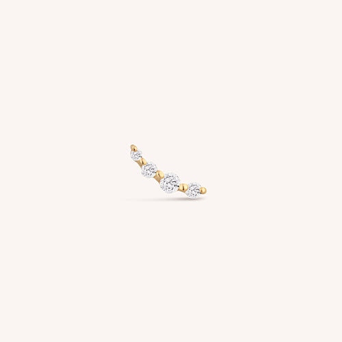 Curve Diamond Threaded Labret Earring