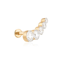 Load image into Gallery viewer, Graduated Lab Grown Diamond Curve Right Flatback Stud