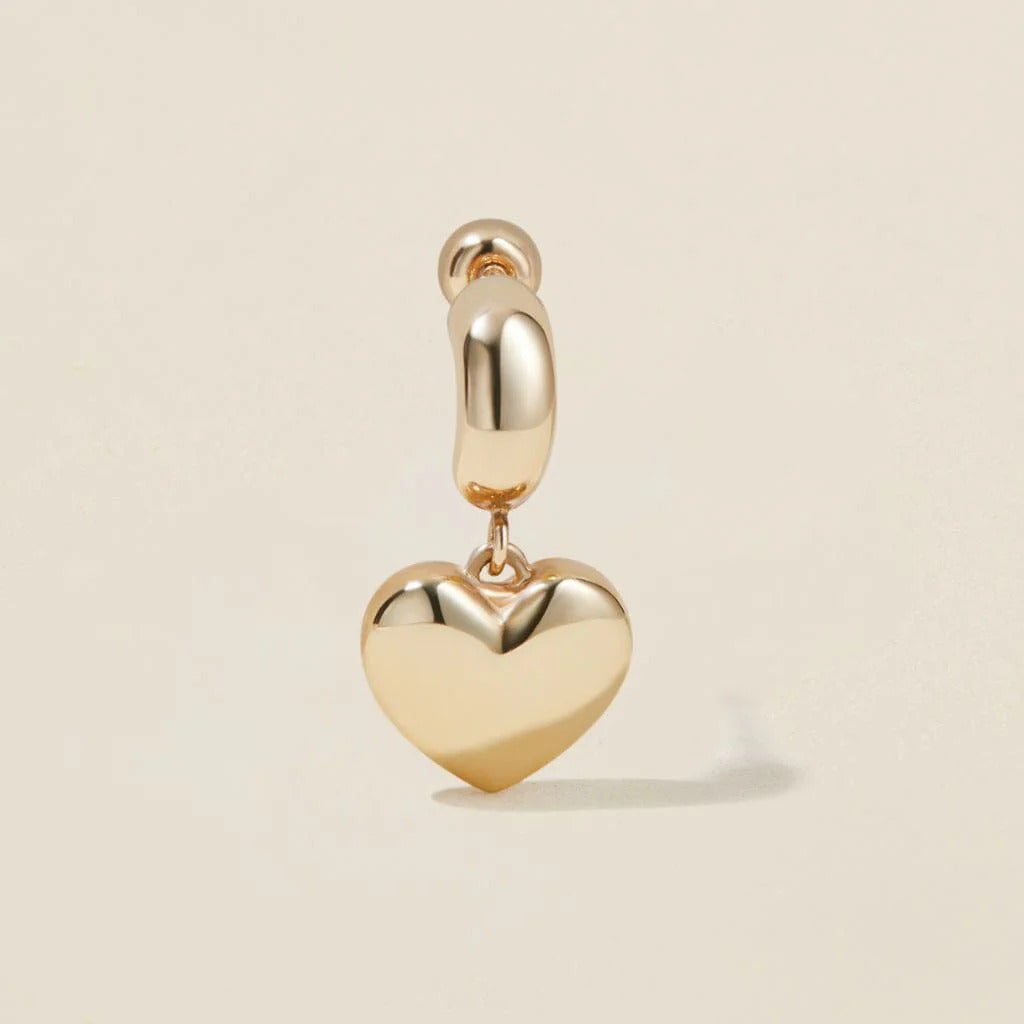 Bug Heart Charm Piercing Earring
