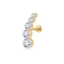 Load image into Gallery viewer, Graduated Lab Grown Diamond Curve Right Flatback Stud
