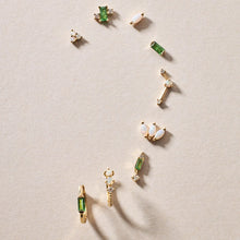 Load image into Gallery viewer, WILLOW | Tsavorite Baguette Huggie Hoop
